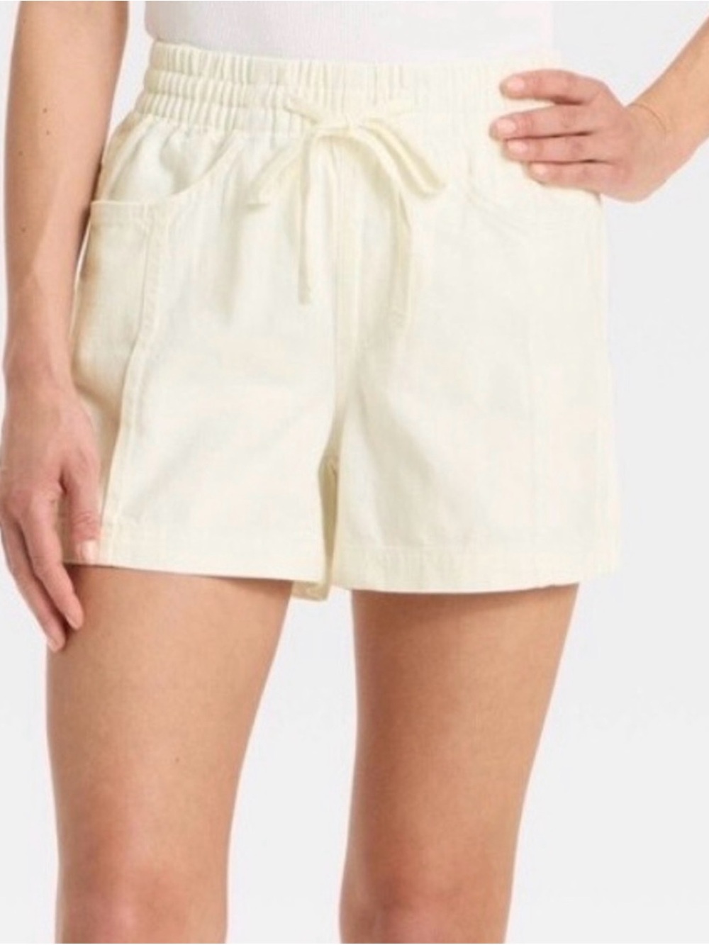 Women's High-Rise
Drawstring Denim Beach
Shorts - Universal Thread™ White M